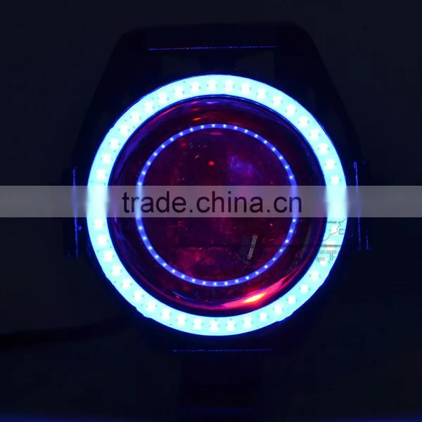 BJ-SPL-008 New Arrival Custom Black 12V Motorbike Motocross Angel and Devl Eye Motorcycle Spot LED Light photo-2