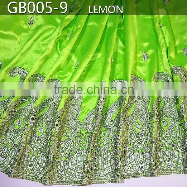 Wedding Dresses Embroidery Raw Silk George of GB005-9 Lemon