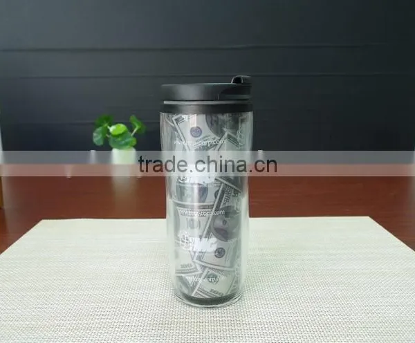 Custom Logo Double Wall Plastic Color Changing Magic Coffee pp Tumbler photo-5