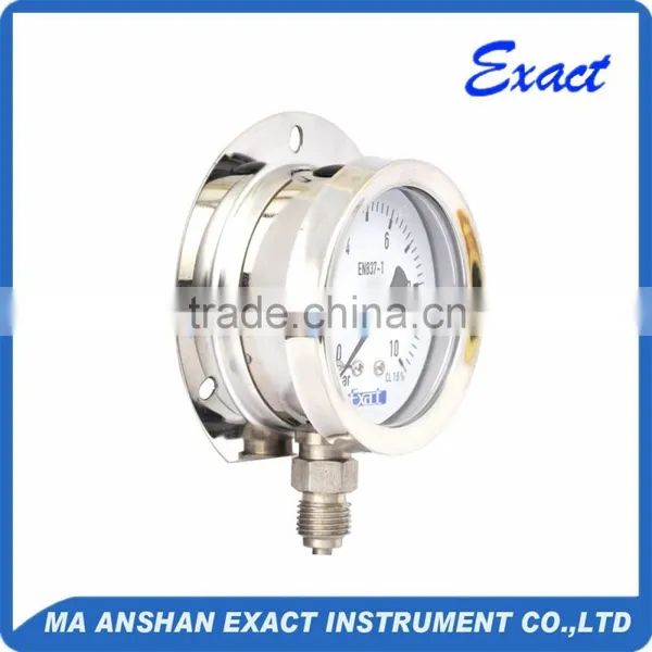All Stainless Steel Hydraulic Pressure Gauge With Back Flange