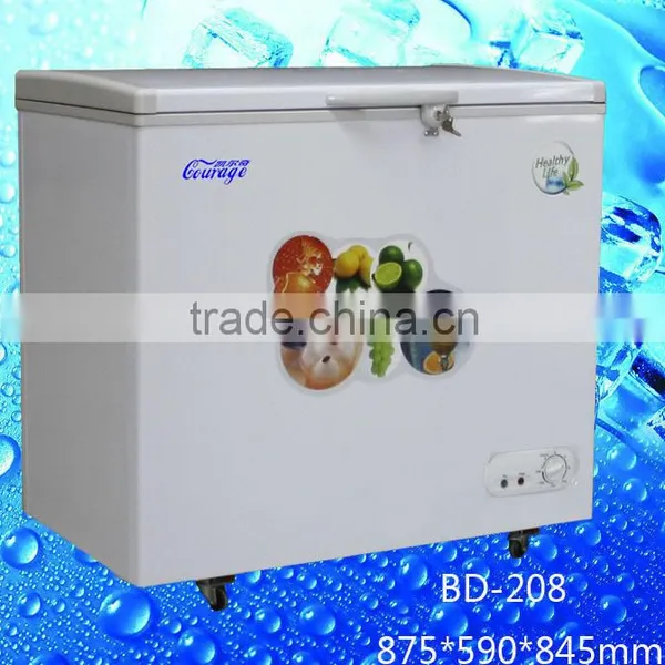 208L Electric Home Appliance Glass Door Smoothie Freezer