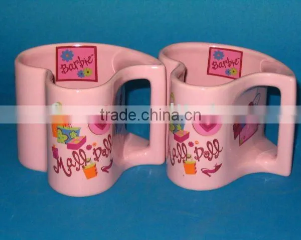 YF28022 Porcelain Heart Shaped Coffee Mug