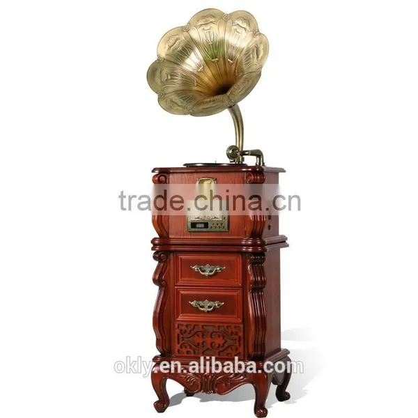 2015 Hottest Popular Antique Gramophone Replica With RCA Audio Output photo-2