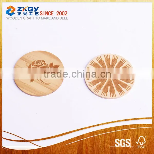 Pine Wood Tag With Flower Lasering