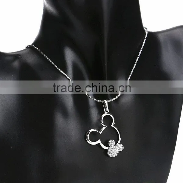 18k Austrian Crystal Mickey Mouse Pendant Necklace photo-5