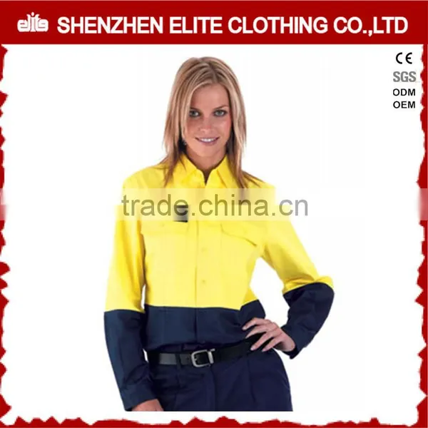 High Quality 100% Cotton Safety hi Vis Shirts for Women