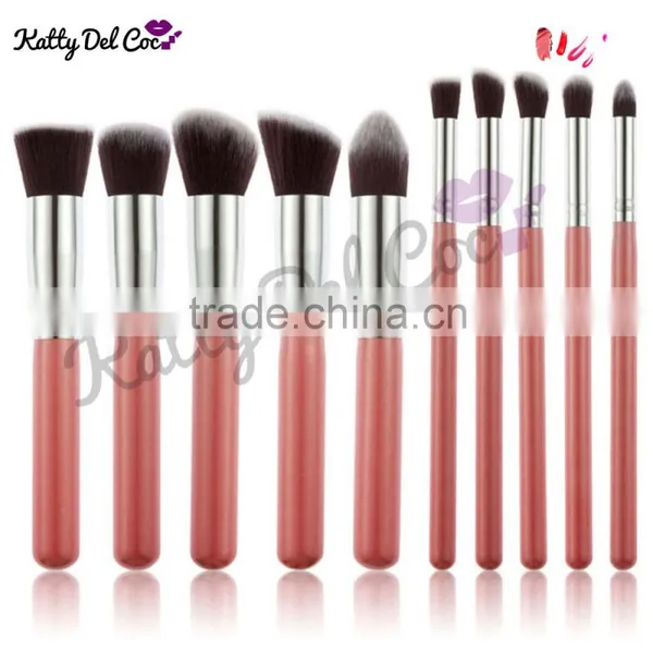 Cosmetics Brush Wholesale 10pcs Gold Alumium Luxury Best Quality Professional Makeup Brush Set photo-6
