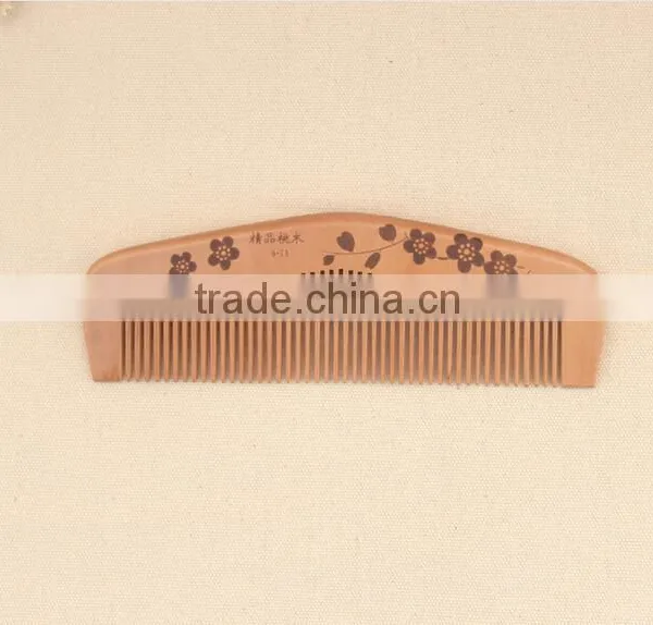 Hot Sale OEM Peach Wood Pocket Size Personalized Hair Comb photo-3