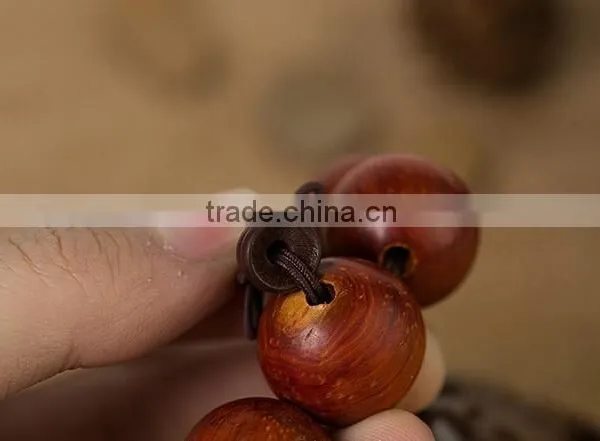 Men's Nice Round Natural Cat's Eye Red Antifatigue Sandalwood Beads Bracelet photo-5
