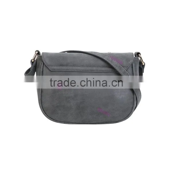 Casual Personalized Style Flap Patterned Rivets Women PU Leather Crossbody Saddle Bag photo-4