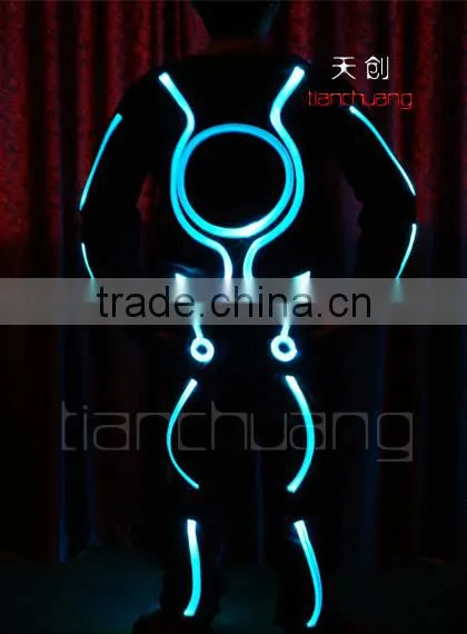 Remote & DMX512 Controlled Full Color LED Fiber Optic Tron Dance Costumes photo-2