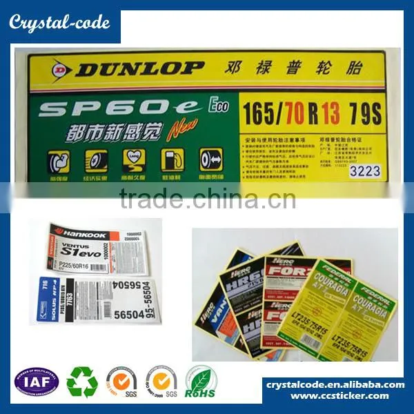 PET Self Adhesive Tyre Label Sticker photo-6