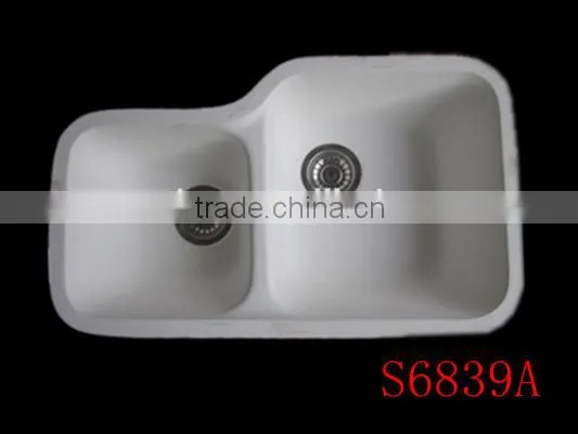 Modified Acrylic Material Kitchen Sink, Resin Stone Kitchen Sink,solid Surface Double Bowl Kitchen Sink photo-2