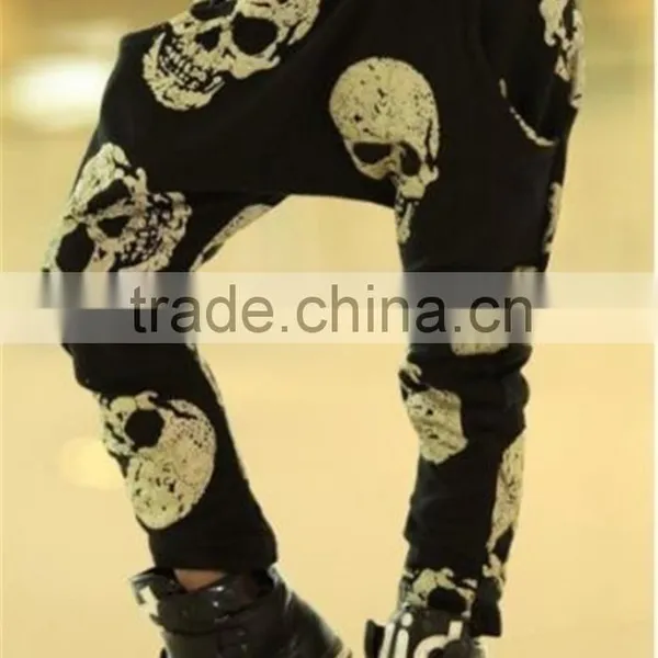 Kids Boys Girls Golden Skulls Printed Trousers Children Autumn Pants