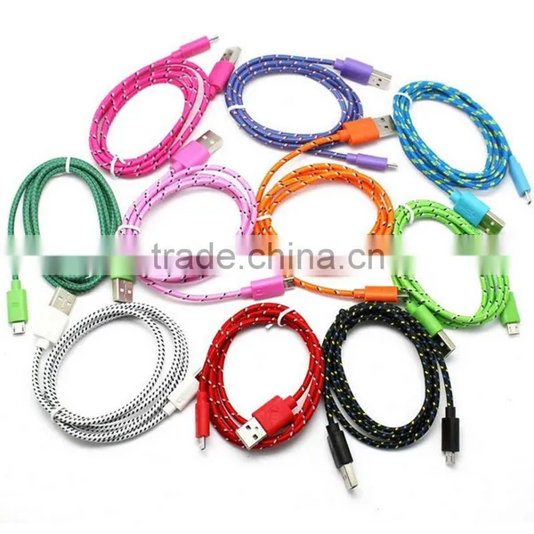 Fabric Braided Micro USB Cable Data Sync and Charger Cable for SAMSUNG HTC Android Phones photo-4