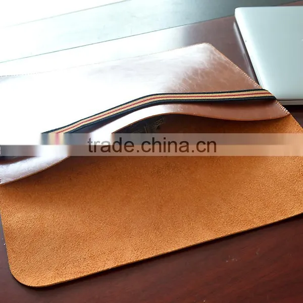 Hot Sellingl!! OEM Supplier Genuine Leather Laptop Bag for Macbook 11.6'' Simple Design photo-3