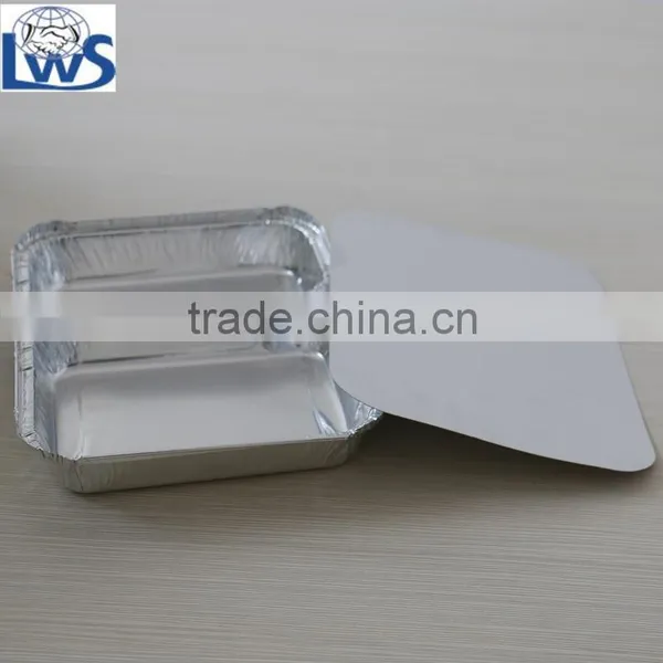 Easily Use Take-out Foil Pan-Oblong ,2-compartment Tray,Aluminum Foil Tray 2 Compartment With Lid photo-2