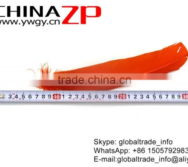 CHINAZP Factory Natural Feather Dyed Orange Solid Color Turkey Feathers for Fashion Show photo-4