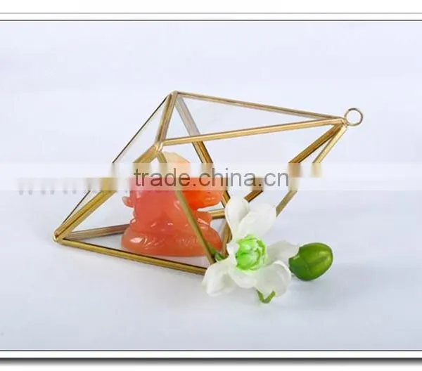 [] Small Decorative Glass Vase for Your Home Decoration or Wedding Table[] Brass Geometirc Modern Glass Vases for Wedding Tables photo-3