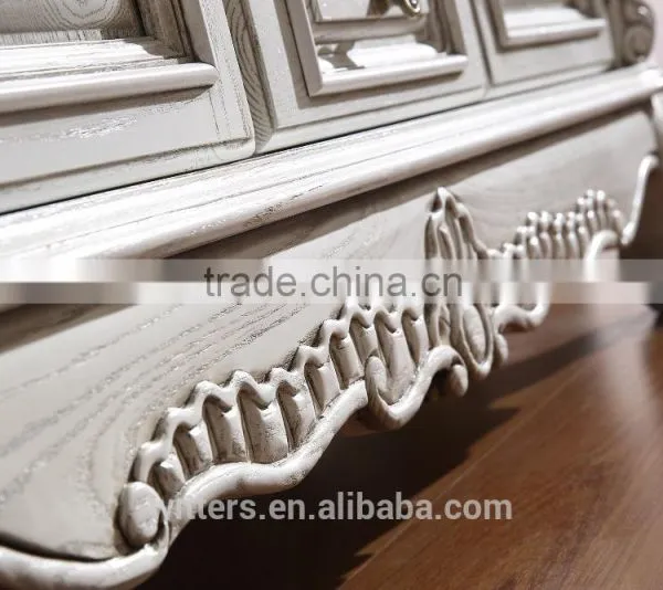 Palace Royal White Wooden Bathroom Vanity Furniture Exquisite Carved Solide Wood WTS807 photo-4