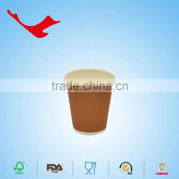 10oz Disposable Ripple Wall Design Your Own Paper Coffee Cup