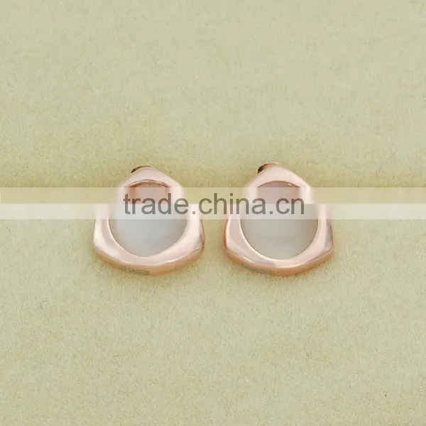 Latest Design Fashion 18 Karat Gold Plated Cat's Eye Stud Earrings photo-2
