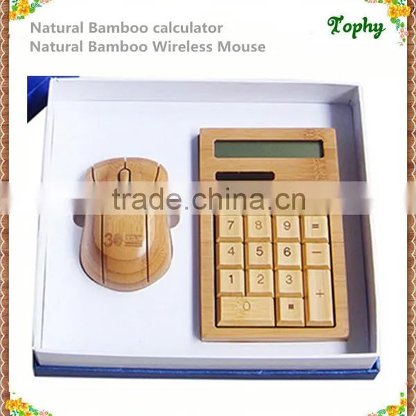 2015 Christmas Gift Set With Bamboo Calculator and Pen, Popular Office Gift for Bamboo Calculator and Pen for Sales photo-2