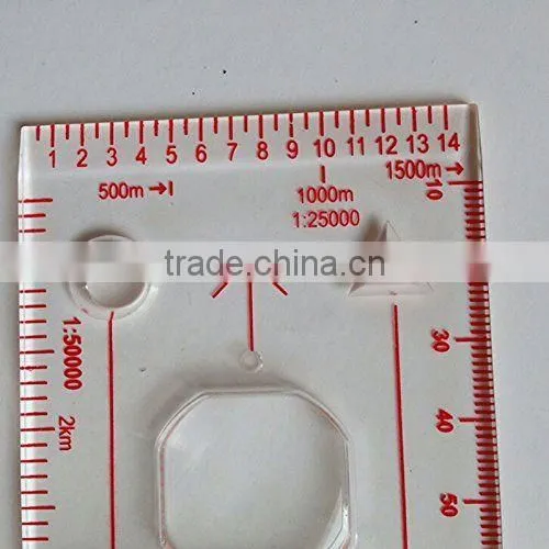 E015 Baseplate Ruler Scouts Camping Hiking Orienteering All in 1 Map Scale Compass photo-2