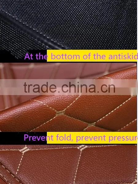 Hot Selling PU Leather Car Floor Mat Leather Material Anti Slip Car Carpet Mats photo-3