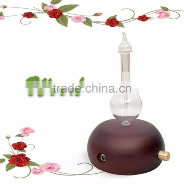 Elegant Bamboo Wood and Glass LED Aroma Diffuser Nebulization Essential Oil Diffuser photo-2