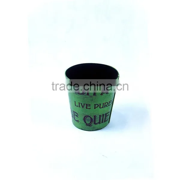 2016 Household The Letter Green Faux Leather Trash Can No Lid photo-3