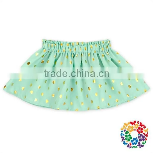 Baby Girls Aqua Skirt Heart Shape Polka Dots Cotton Dress Fashionable Skirts photo-4