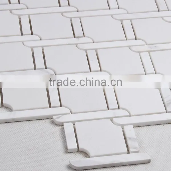 MM-CV227 Popular Indoor Decor Natural Stone Carrara Rhombus Marble Mosaics photo-2