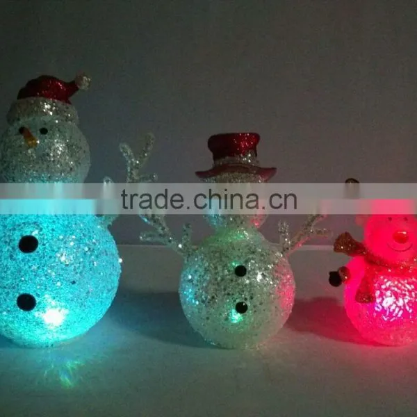 Craft Plastic LED Lighting Lovely Christmas Snowman Deer Decorations photo-5