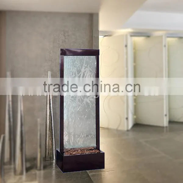 Stainless Steel Frame Glass Waterfall Green Bamboo Furniture photo-2