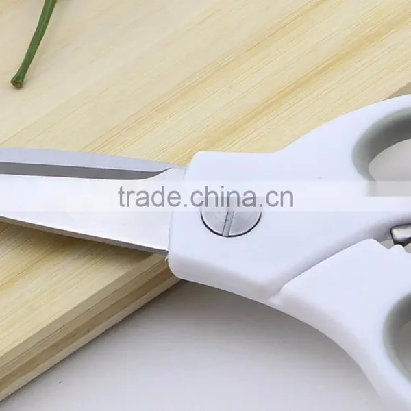 Stainless Steel Kitchen Tool White Handle Scissors photo-4