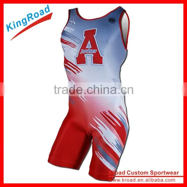 2016 Custom Made Wrestling Wear/Wrestling Singlet/triathlon Jersey With Print Logo photo-2