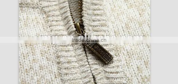 Autumn and Winter Wool Knitting Pattern 1/4 Zipper Fashion Men Pullover photo-5