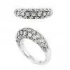 Classy Cover cz Stones Micro Paved Sterling Silver Engagement and Wedding Rings