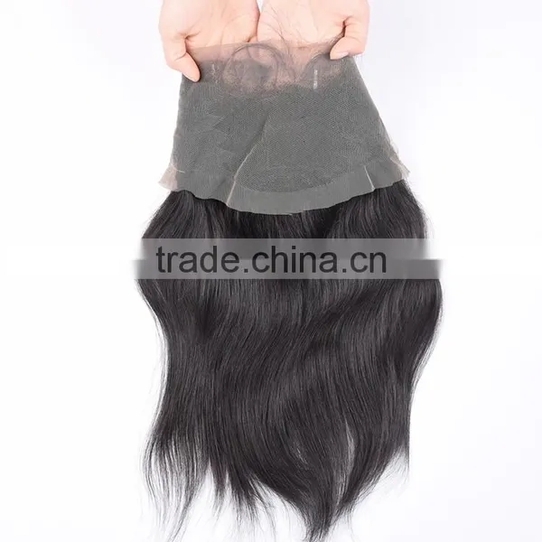 Factory Price 360 Degree Bond Lace Closure Virgin Brazilian Hair 22"*4"*2" Straight 360 Lace Frontal Closure With Baby Hair photo-4