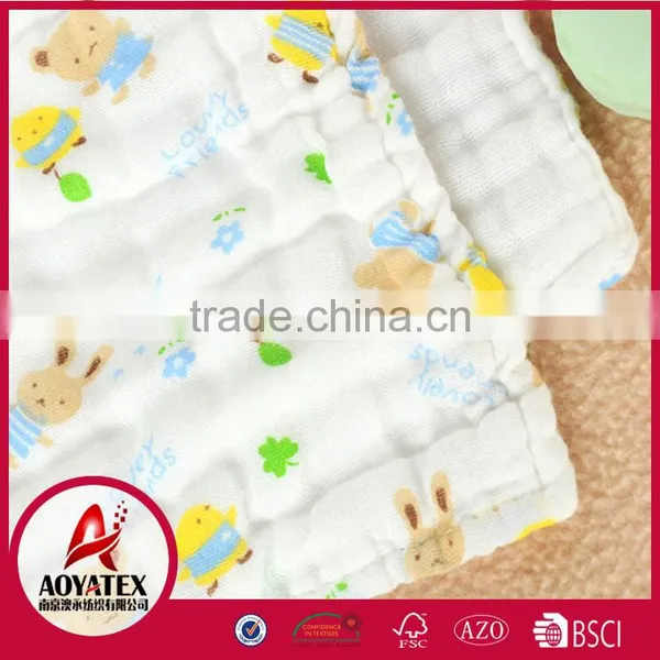 100% Cotton Double Layers Hot Sale Custom Print Muslin Baby Blanket photo-3
