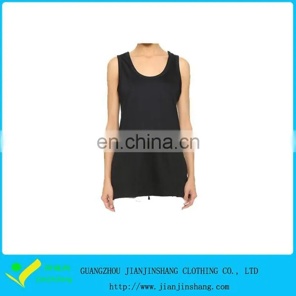 Regular Fit Womens 100% Polyester Long Top Tank Wholesale Cheap