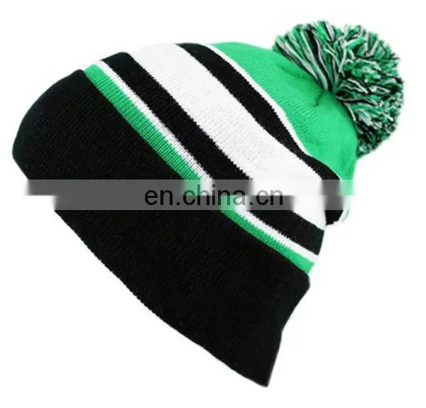 Green Pom Pom Beanie With Pompoms Wholesale photo-2