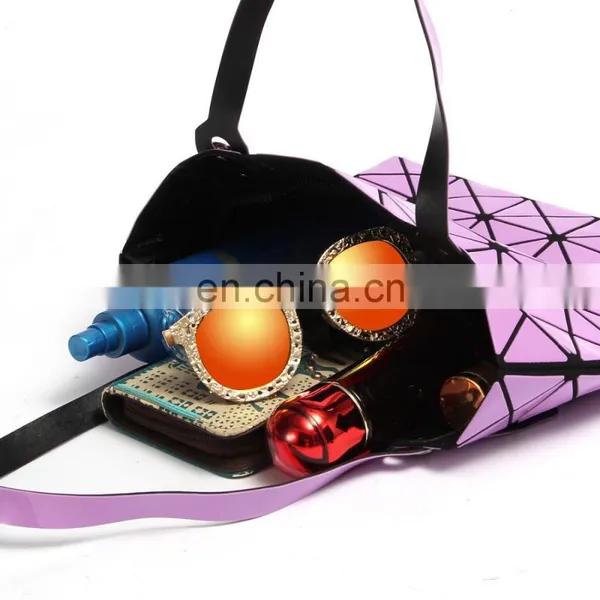 Laser Tote Bag Lady Geometry Plain Split Joint Shoulder Bags Women Sequins Handags photo-3