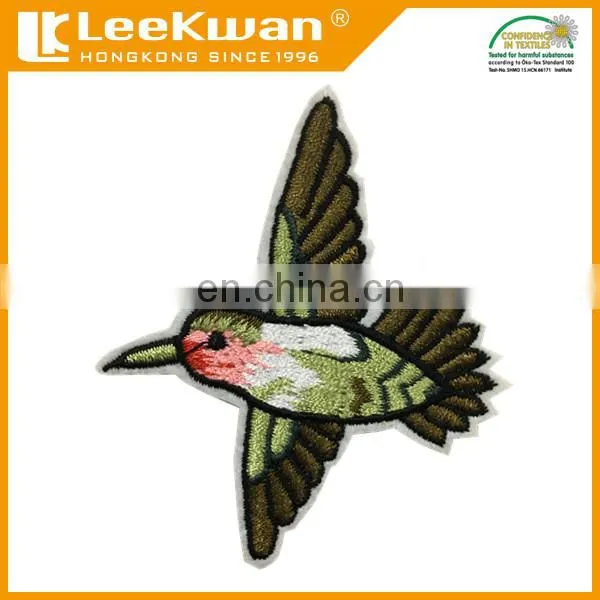Custom Full Embroidered Patch /Hummingbird Ruby Red Throat Iron On Applique photo-2