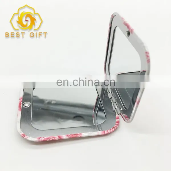 70mm Personalised Designer Red Flowers Printing Compact Mirror photo-4