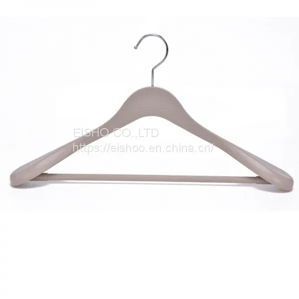 EISHO Nature Color Plastic Hanger With Wider Shoulder