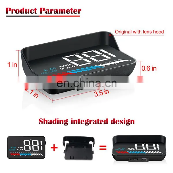 2020 Best Rearview Mirror Tpms Automotive Exploride Obd2 Led Head up Speed Display Projector Navigation Hud Display for Cars photo-3