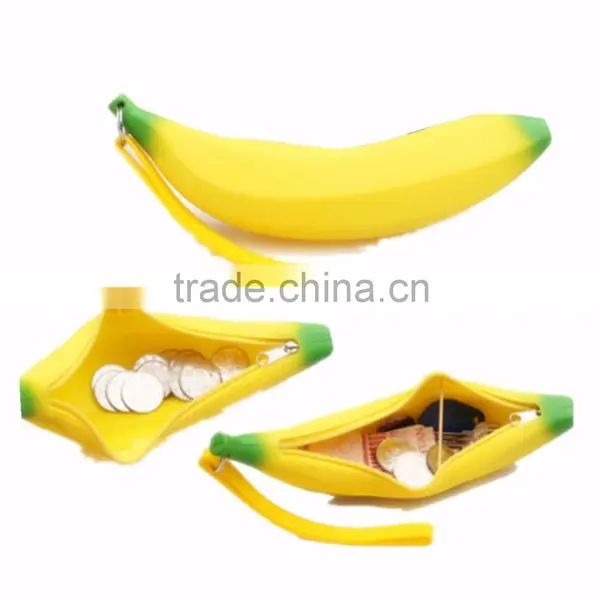 2016 Hot Selling Cartoon Cute Silicone Banana Bag Coin Purse Silicone Jewelry Pouch photo-4