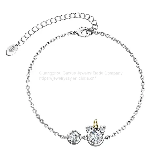 High Quality Crystal Jewelry Unicorn Kids Adjustable Bracelet